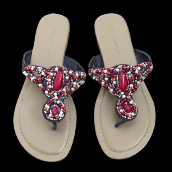 Ann Marino Beaded Flat Sandal - Picture 5 of 5